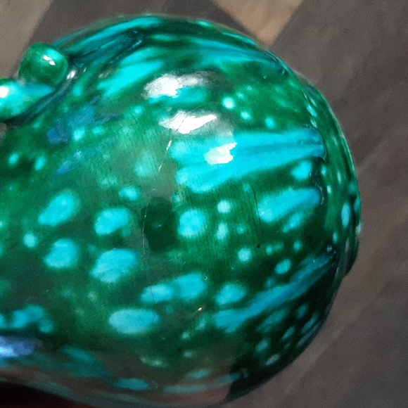 Hand Made Small Dripped Glaze Green Pitcher Vase - Picture 5 of 8